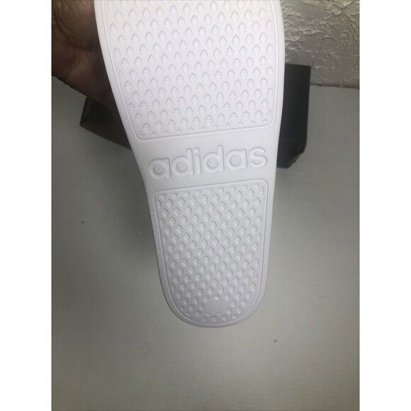 Adidas Adilette Aqua Slides Women Size 9 White Pink Stripes Slip-On Pool Shower - Picture 4 of 6